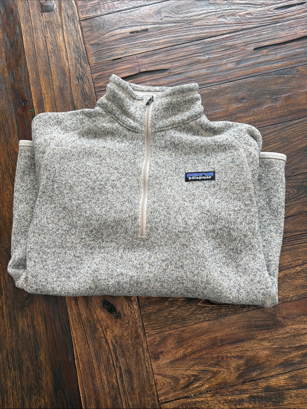 Patagonia Women’s Half-Zip Pullover in Heathered Light Taupe